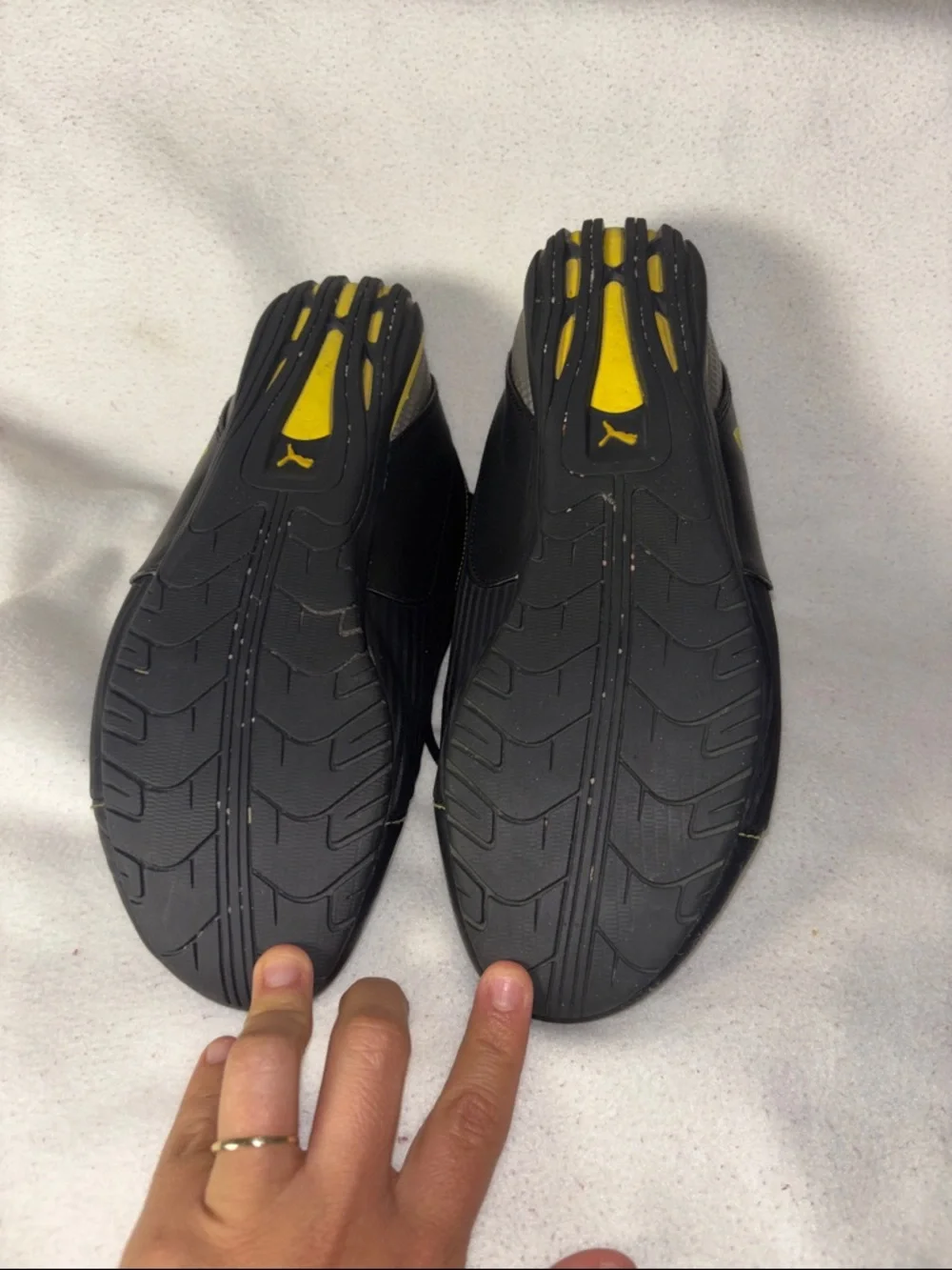 Puma Black and Yellow Men's Low-Profile Sneakers